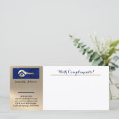 Carte Royal Blue Gold Key Realtor With Compliments Slip (Debout devant)