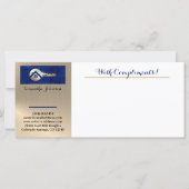 Carte Royal Blue Gold Key Realtor With Compliments Slip (Devant)