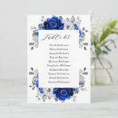 Carte Royal Blue White Silver Floral Siège Carte (Debout devant)