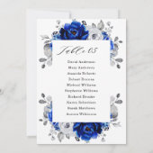 Carte Royal Blue White Silver Floral Siège Carte (Dos)