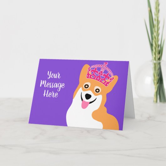 Carte Royal Corgi salutation personnalisée (Devant)