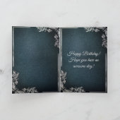 Carte Royal Cyan & Silver King of the Dead Birthday Card (Intérieur)