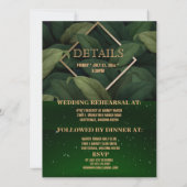 Carte Royal Dark Green Feuilles Diner Card (Dos)