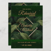 Carte Royal Dark Green Feuilles Diner Card (Devant / Derrière)