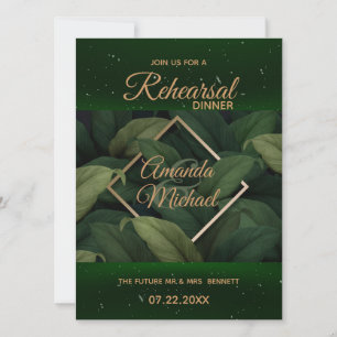 Carte Royal Dark Green Feuilles Diner Card