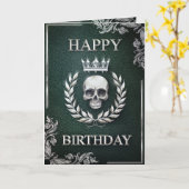 Carte Royal Green & Silver King of the Dead Birthday (Fleur jaune)