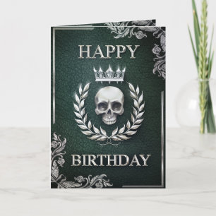 Carte Royal Green & Silver King of the Dead Birthday