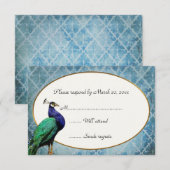 Carte Royal Peacock Blue RSVP (Devant / Derrière)