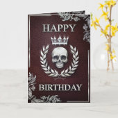 Carte Royal Red & Silver King of the Dead Birthday Card (Fleur jaune)