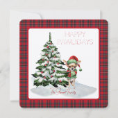 Carte Royal Stewart Tartan Happy Pawlidays Chien (Devant)