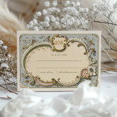 Carte Royal Victorian RSVP avec fleurs Vintages