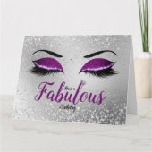 Carte Royal violet Parties scintillant fabuleuse yeux gr (Devant)