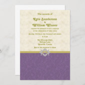 carte royale de violet et d'faire-part de mariage  (Devant / Derrière)