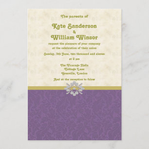 carte royale de violet et d'faire-part de mariage 