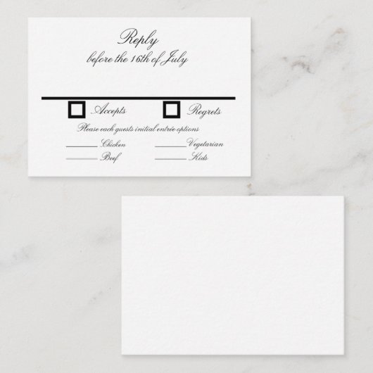 Carte RSVP (Devant / Derrière)