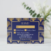 Carte RSVP 1920 Vintage Gatsby Mariage Répond (Debout devant)
