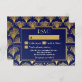 Carte RSVP 1920 Vintage Gatsby Mariage Répond (Devant / Derrière)