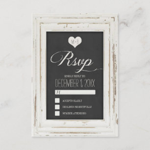 Carte RSVP 2 de mariage de la marque de cadre rust
