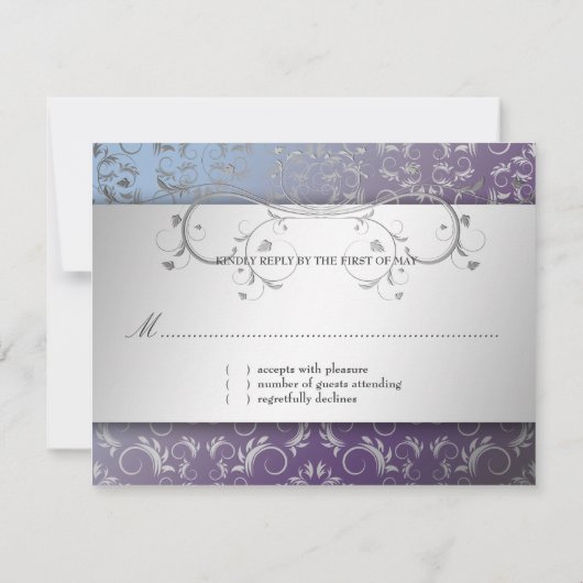 Carte RSVP 311-Argent Divine Hydrangea (Dos)