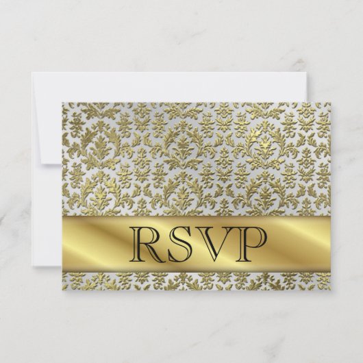 Carte RSVP 50e anniversaire de mariage en or (Devant)