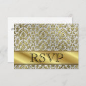 Carte RSVP 50e anniversaire de mariage en or (Devant / Derrière)