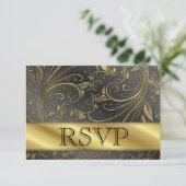 Carte RSVP 50e anniversaire de mariage en or (Debout devant)