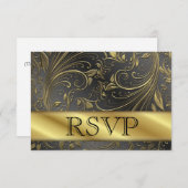 Carte RSVP 50e anniversaire de mariage en or (Devant / Derrière)