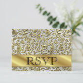 Carte RSVP 50e anniversaire de mariage en or (Debout devant)