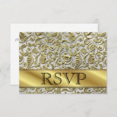 Carte RSVP 50e anniversaire de mariage en or (Devant / Derrière)