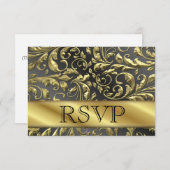 Carte RSVP 50e anniversaire d'or (Devant / Derrière)