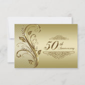 Carte RSVP 50e Anniversaire Mariage d'or (Devant)