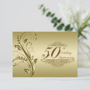 Carte RSVP 50e Anniversaire Mariage d'or