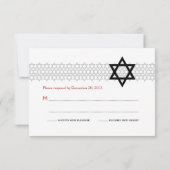 Carte RSVP à barres/Bat mitzvah 3,5 x 5 (Dos)