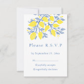 Carte RSVP à citron d'inspiration méditerranéenne (Devant)