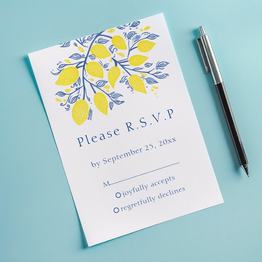 Carte RSVP à citron d'inspiration méditerranéenne