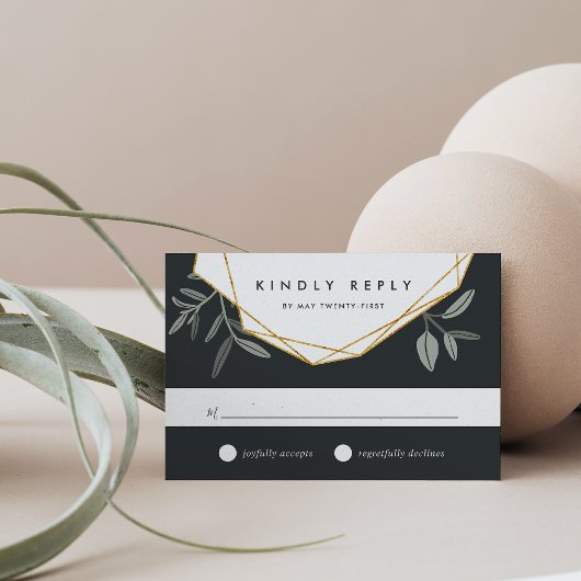 Carte RSVP à feuille d'olive