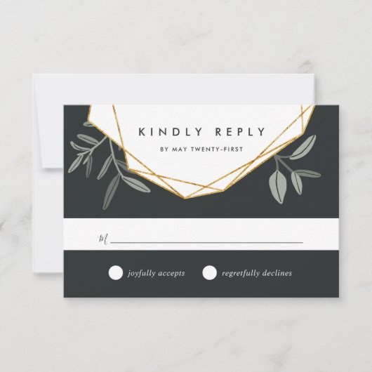 Carte RSVP à feuille d'olive (Devant)