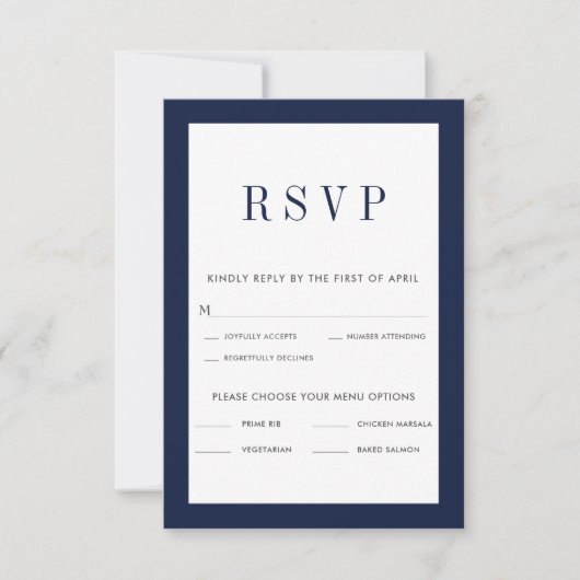 Carte RSVP à la frontière de la marine classique a (Devant)