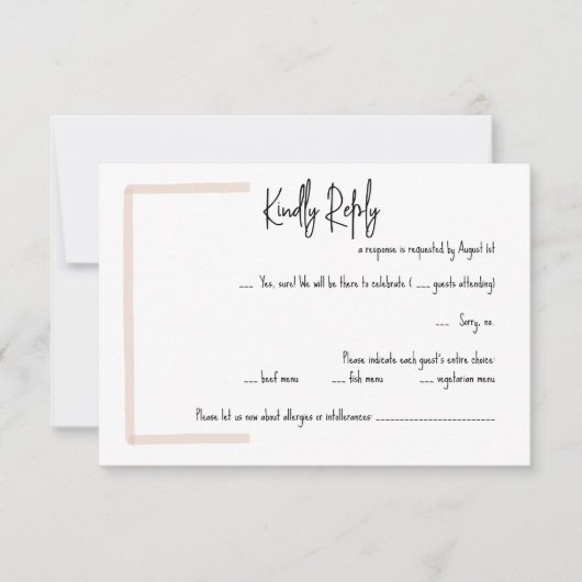 Carte RSVP à main Mariage d'été (Devant)