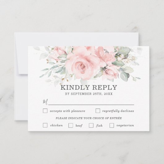 Carte RSVP à Mariage flou doux (Devant)