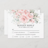 Carte RSVP à Mariage flou doux (Devant / Derrière)