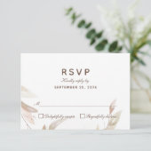 Carte RSVP à réponse simple de la branche d'automn (Debout devant)