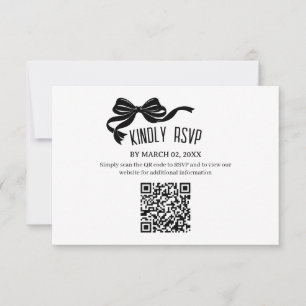 Carte RSVP à ruban moderne avec code QR