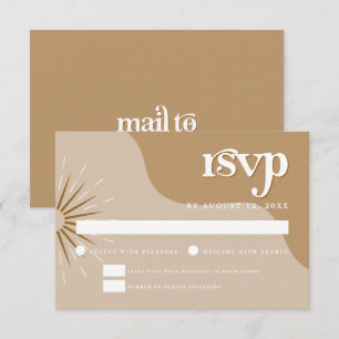 Carte RSVP à thème de mariage TRIXIE Retro Beige 7
