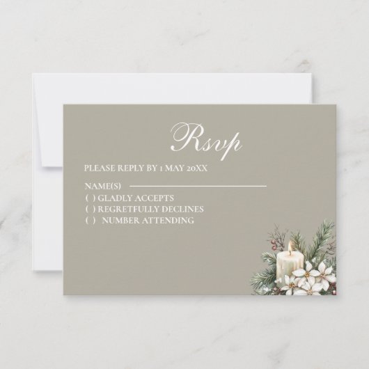 Carte RSVP à thème hiver (Devant)