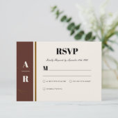 Carte RSVP Abstraite Elegance Golden Frame (Debout devant)