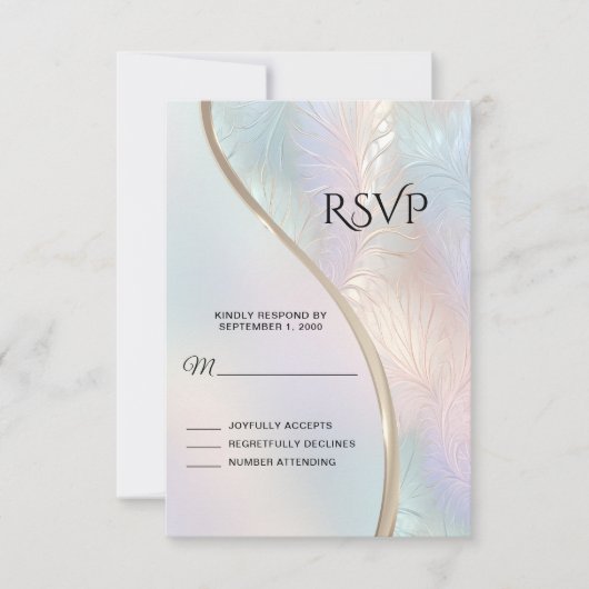 Carte RSVP Abstraite Iridescente moderne (Devant)
