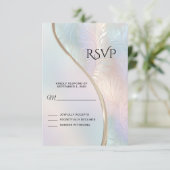 Carte RSVP Abstraite Iridescente moderne (Debout devant)