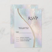 Carte RSVP Abstraite Iridescente moderne (Devant / Derrière)