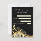 Carte RSVP Abstraite pour clavier de piano (Devant)